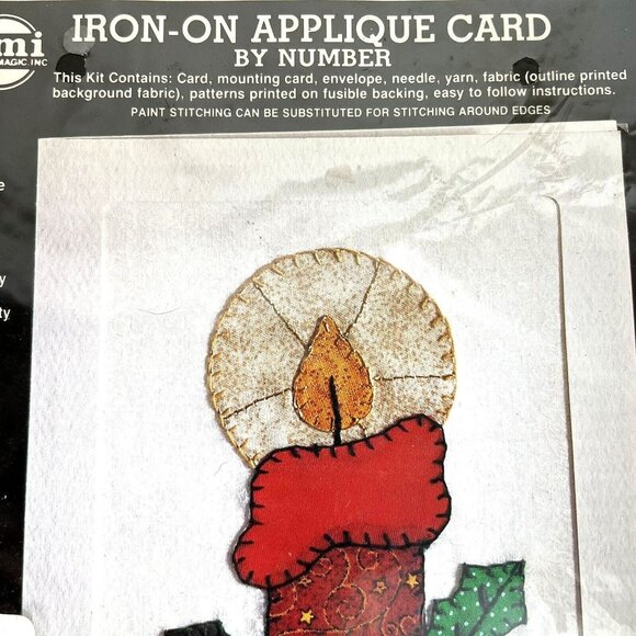 VTG NMI NEEDLEMAGIC Inc. Iron-On Appliqué Card By Numbers, Candle #1196, NIP - Picture 7 of 14